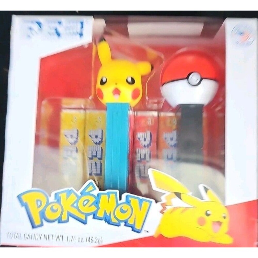 PEZ Pokémon Candy Dispenser 2023 RARE COMBO , Pikachu & Poke Ball & 4 Candy Roll